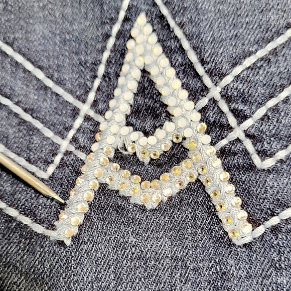 7 For All Mankind 'A' Pocket Jeans Sz 30~Actual 31×29.5~Boot Cut Embellish - Picture 9 of 10